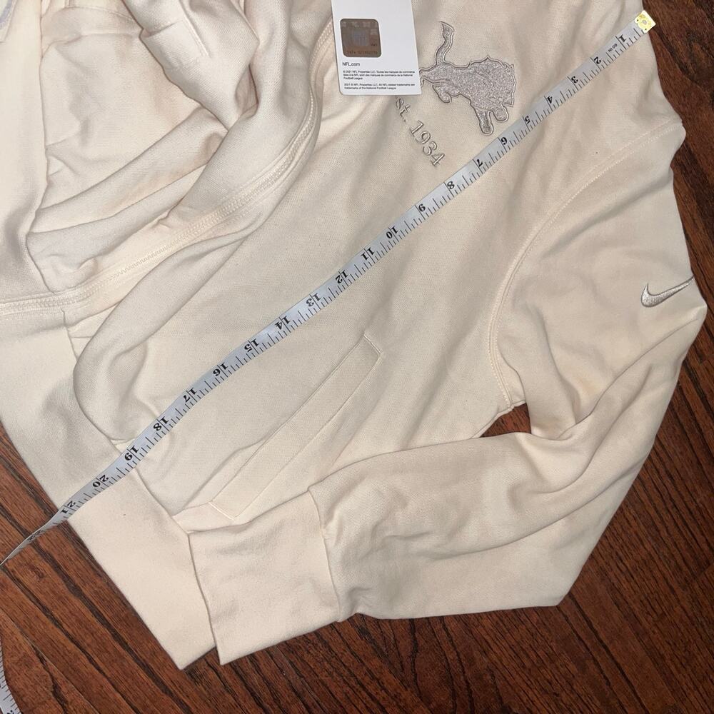 Nike Detroit Lions Women's Cream Glory Cropped Full-Zip Hoodie Size L (0673) - Picture 12 of 12